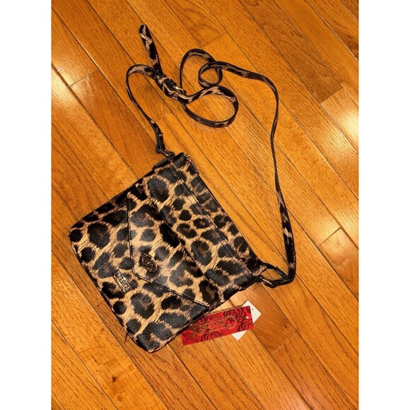 Carlos Santana Crossbody Purse Cheetah Print Phone Pocket and Multiple Zippers